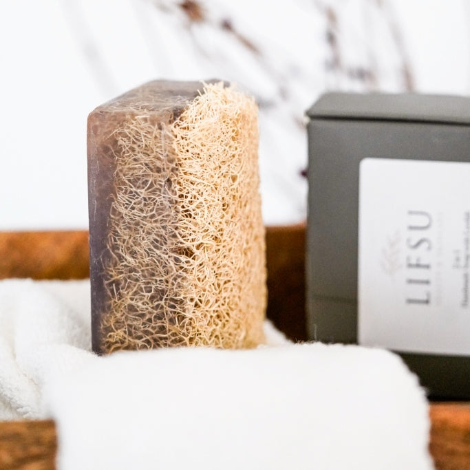 Lavendel Seife mit Luffa 130g