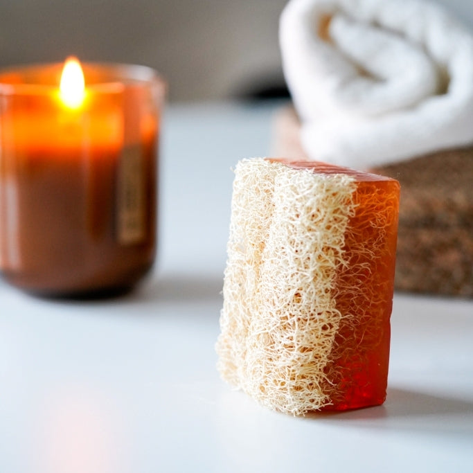 Rosen Seife mit Luffa 130g