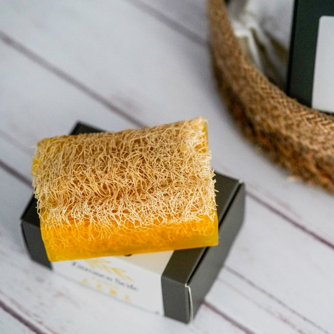 Zitronen Seife mit Luffa 130g
