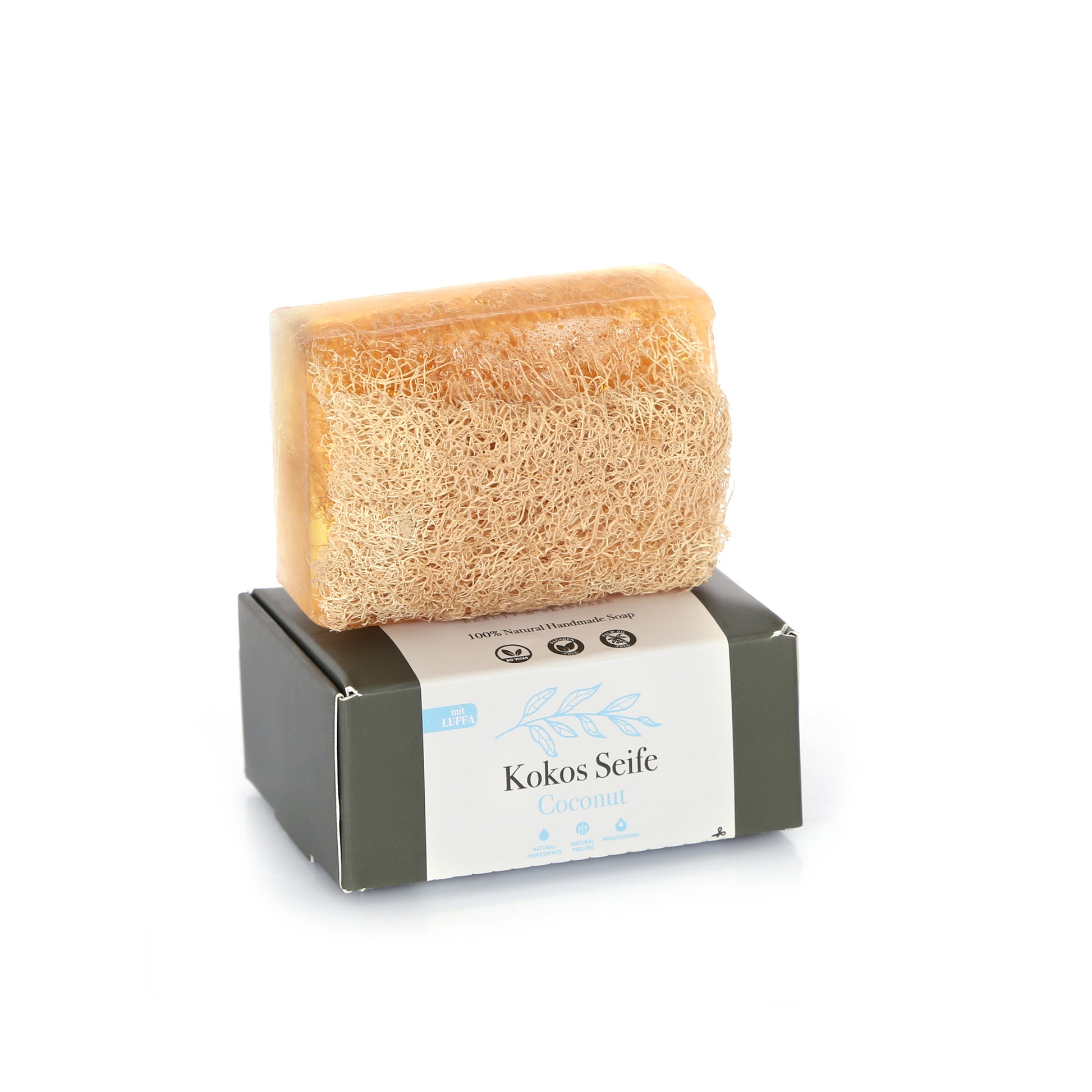 Kokosseife für die Pflege von verhornten Füssen. Handmade und Vegan.