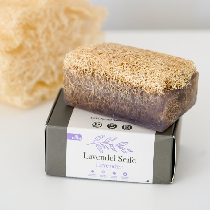 Lavendel Seife mit Luffa 130g