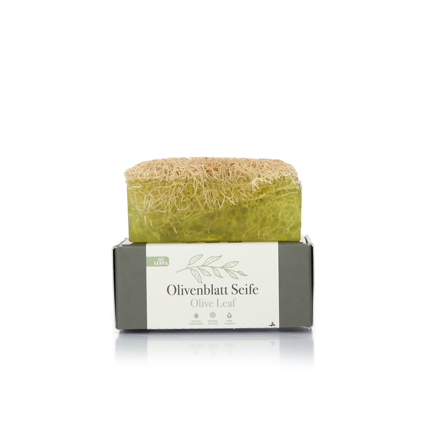 Olivenblatt Seife mit Luffa 130g
