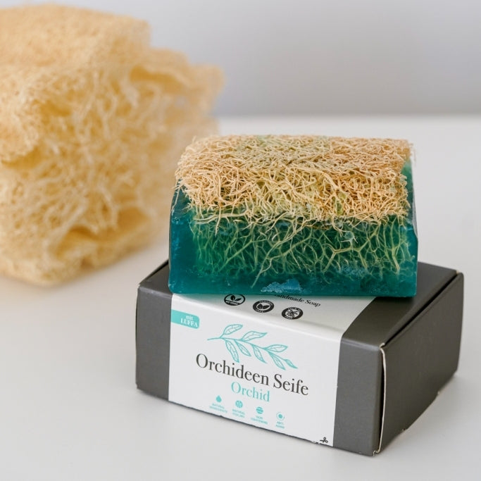 Orchideen Seife mit Luffa 130g
