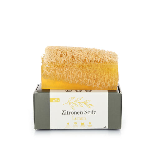 Zitronen Seife mit Luffa 130g