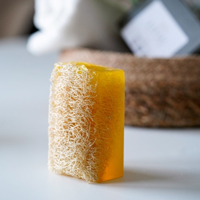 Zitronen Seife mit Luffa 130g
